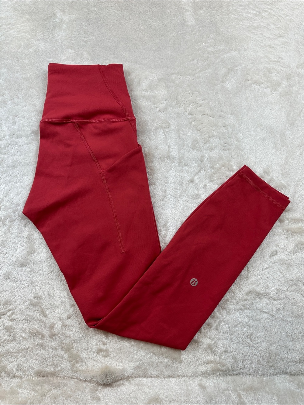 Lululemon Fast & Free Leggings Womens Size 4 Red High Rise Side Pocket | Yoga